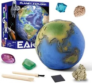 Solar System Planet Ores Gem Digging Gemstone Kit Educational Toys with Digging Tools Sale Rock Mining Dig for Kids Planet Archaeological Toys Educational Gifts for Boys Girls (Earth)