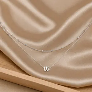 Layered Initial Necklaces for Women & Teen Girls – Dainty Gold/Silver Letter A-Z Stackable Necklace, Personalized Birthday Gift, Trendy Everyday Jewelry