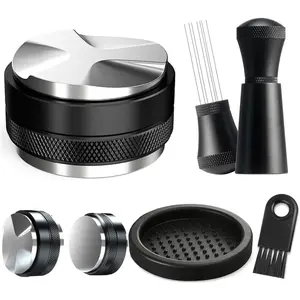 Espresso Accessories Kit 51mm Tamper: 51mm Espresso Tamper and Coffee Distributor, Espresso Tamper Kit Barista Tools with WDT Tool Tamping Mat Brush | Dual  Espresso Leveler for 51mm Portafilter