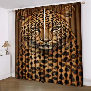 Leopard Print Curtains for Living Room & Bedroom Decor, Bold Wildlife Theme Home Decoration, Stylish Window Covering for Modern Interior Design