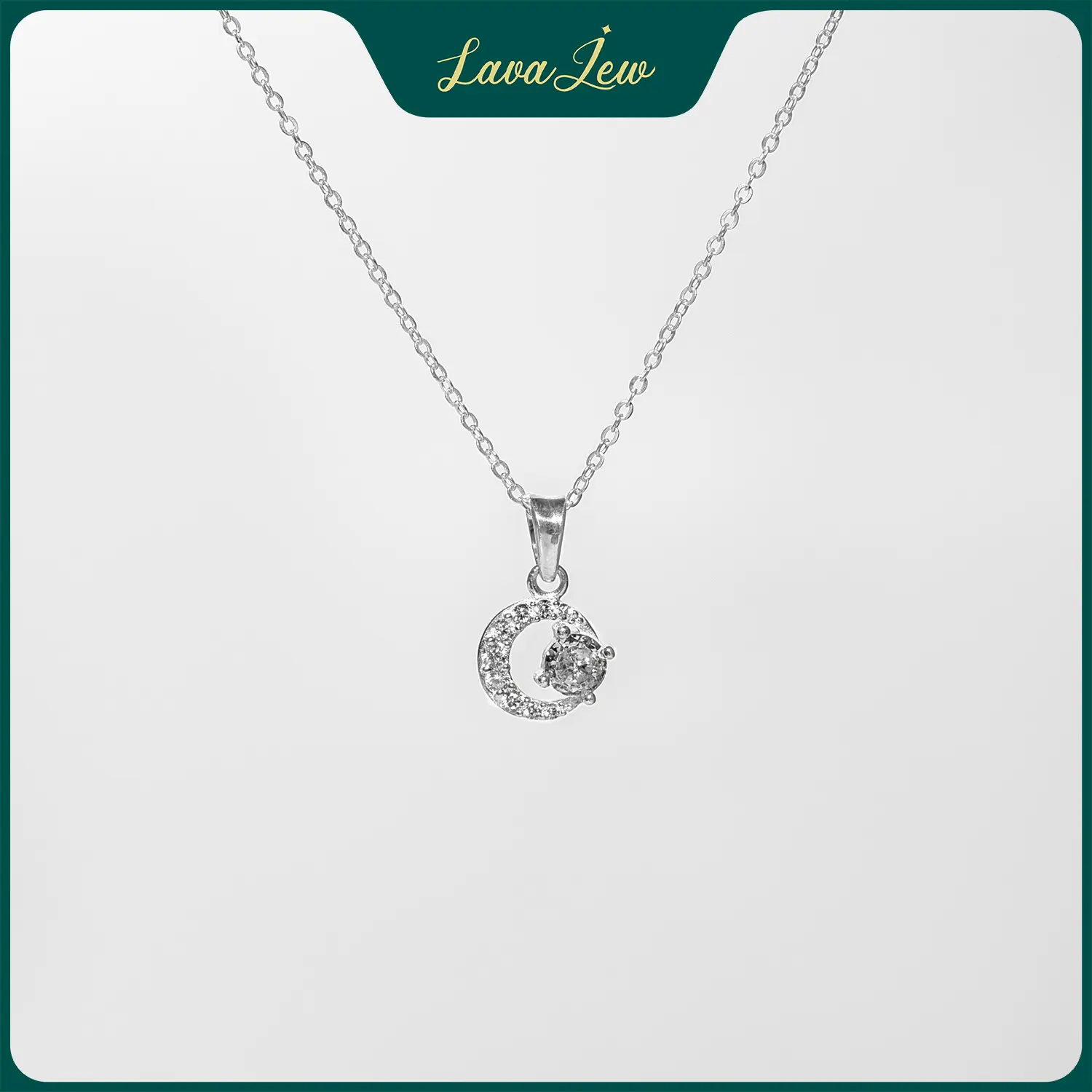 LavaJewelry Dainty Circle Necklace, Sterling Silver Necklace, Necklace for Women and Girls