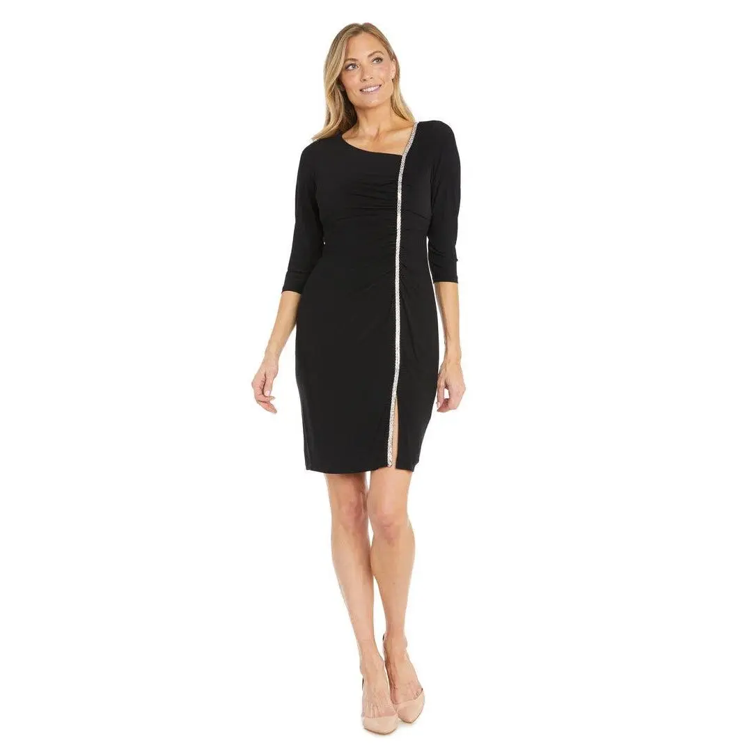 r & m richards knee length dresses R&M Richards Black Bell Sleeve Knee Length Shift Dress Women's 10 USA Made