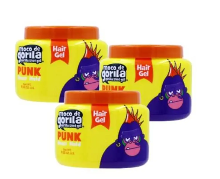 Moco de Gorila Punk, Hair Styling Gel, Gives your Hairstyle a Long-Lasting Effect, Reactivate with Water, High Fixation, 3-Pack of 9.52 Oz Each, 3 Jars