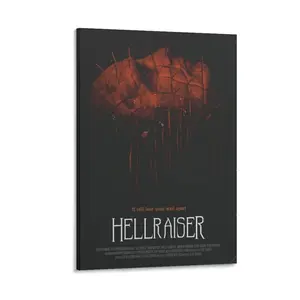 Movie Poster Canvas Wall Art Film Poster Hellraiser P-2 Room Canvas Poster Bedroom Decor Sports Landscape Office Room Decor Gift Frames Ornaments Decoration Photo Artistic Print Hanging Frame-Style