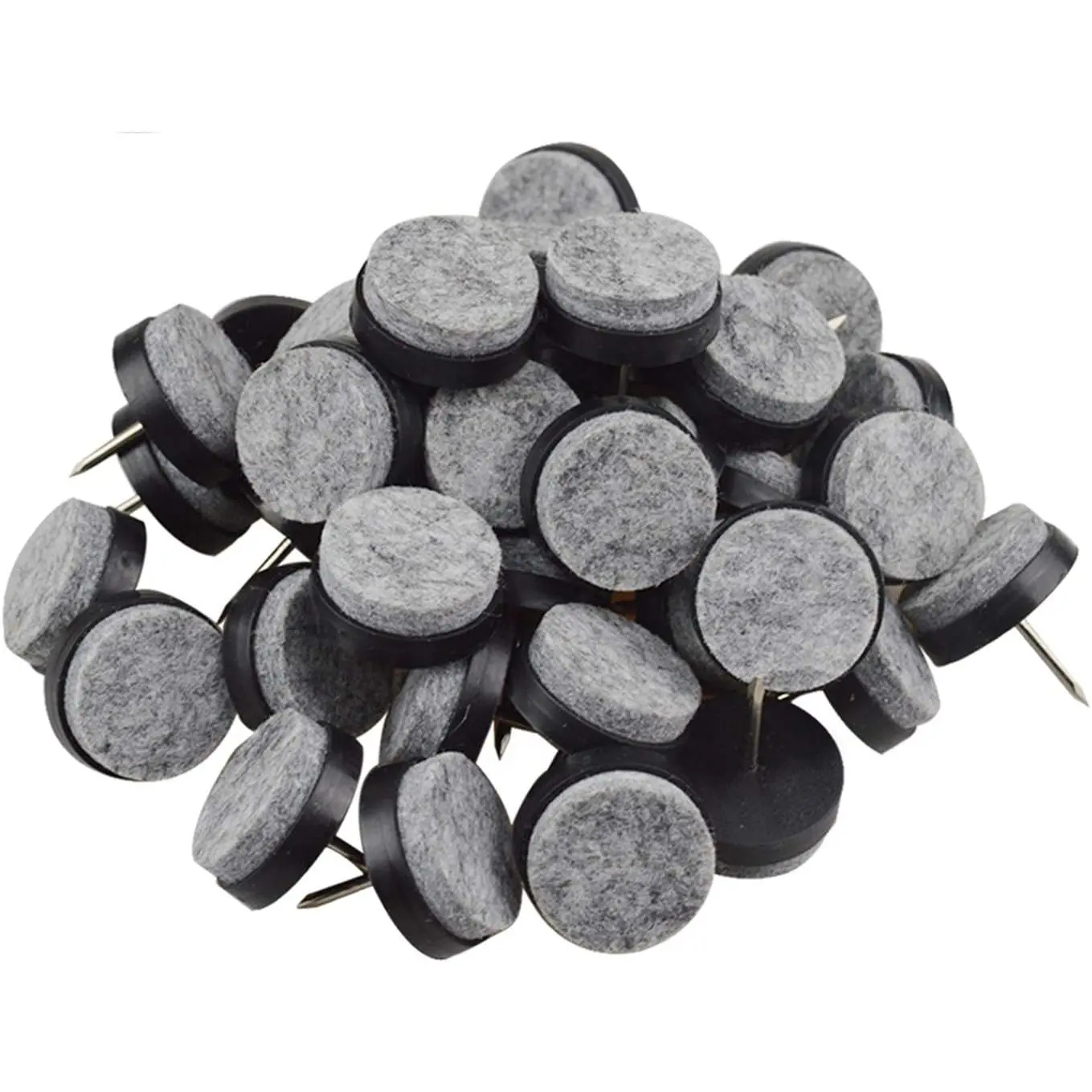 40 count Round Heavy Duty -on Felt Pad for Furniture Chair Table   Floor Protectors Slide Smoothly (Black, Pad Diameter 28mm)