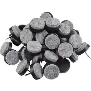 40 count Round Heavy Duty -on Felt Pad for Furniture Chair Table   Floor Protectors Slide Smoothly (Black, Pad Diameter 28mm)