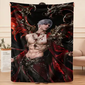 Sylus  flannel blanket, exclusive gift for home, office, camping travel, personalized pattern design, modern style, soft texture