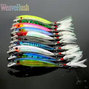 10Pcs Suspended Minnow Fishing Lures, 8G Lifelike Hard Artificial Baits, Saltwater Floating Lures for Freshwater & Saltwater Fishing