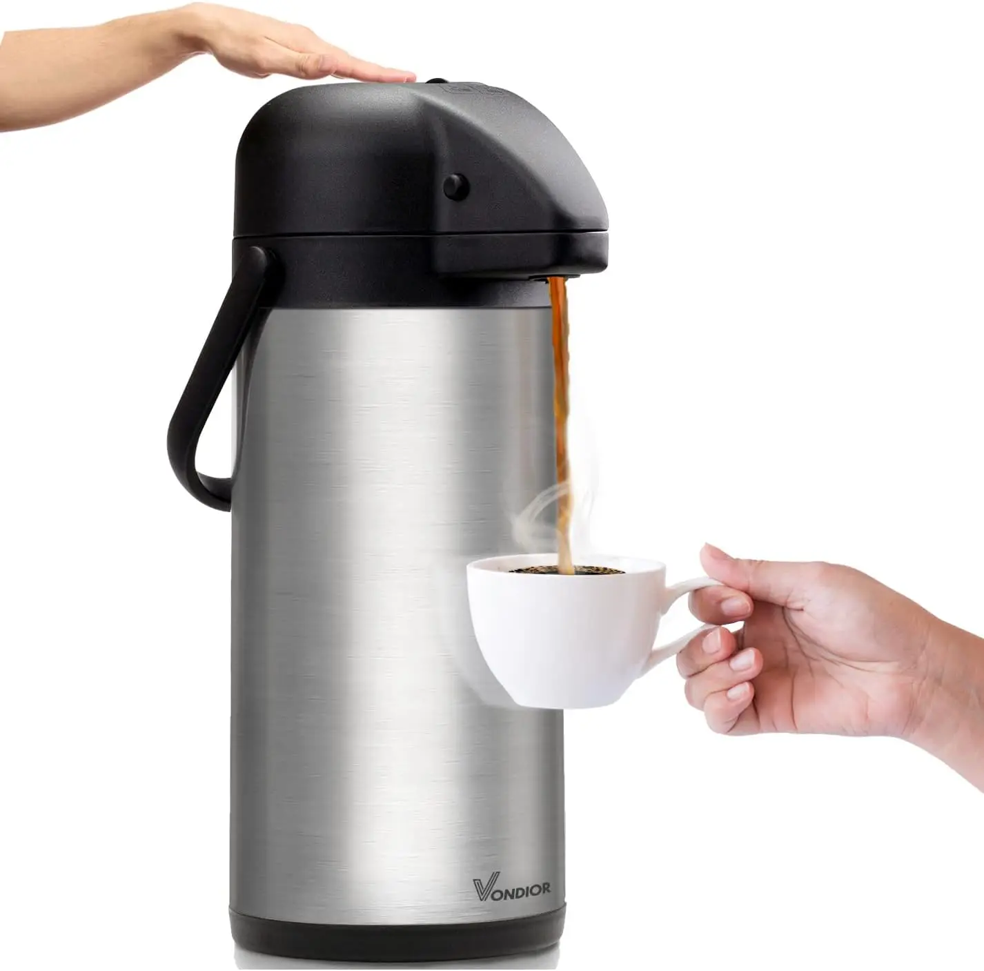 Airpot Coffee Dispenser with Pump - 102 oz Insulated Stainless Steel Coffee Carafe