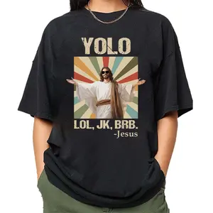 Personalized Guess Who's Back Jesus Vintage Shirt, Yolo Jesus T-shirt, Religious Shirts, Faith T-Shirt, Humorous Jesus Saying Shirts, Easter Day Shirt, Love Jesus Shirt, Funny Christian Sweatshirt, Ironic Shirt, Gift For Women, Gift For Men L9F0G_H12