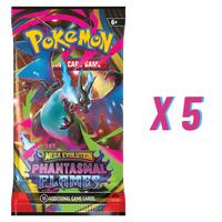 5 x POKEMON PHANTASMAL FLAMES BOOSTER PACKS