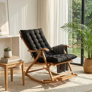 Rocking Chair Cushion Only High Back Thick Lounger Chair Pad with Ties 47x20 Inch Tufted Patio Chair Cushion Full Back Support for Outdoor Indoor Seating