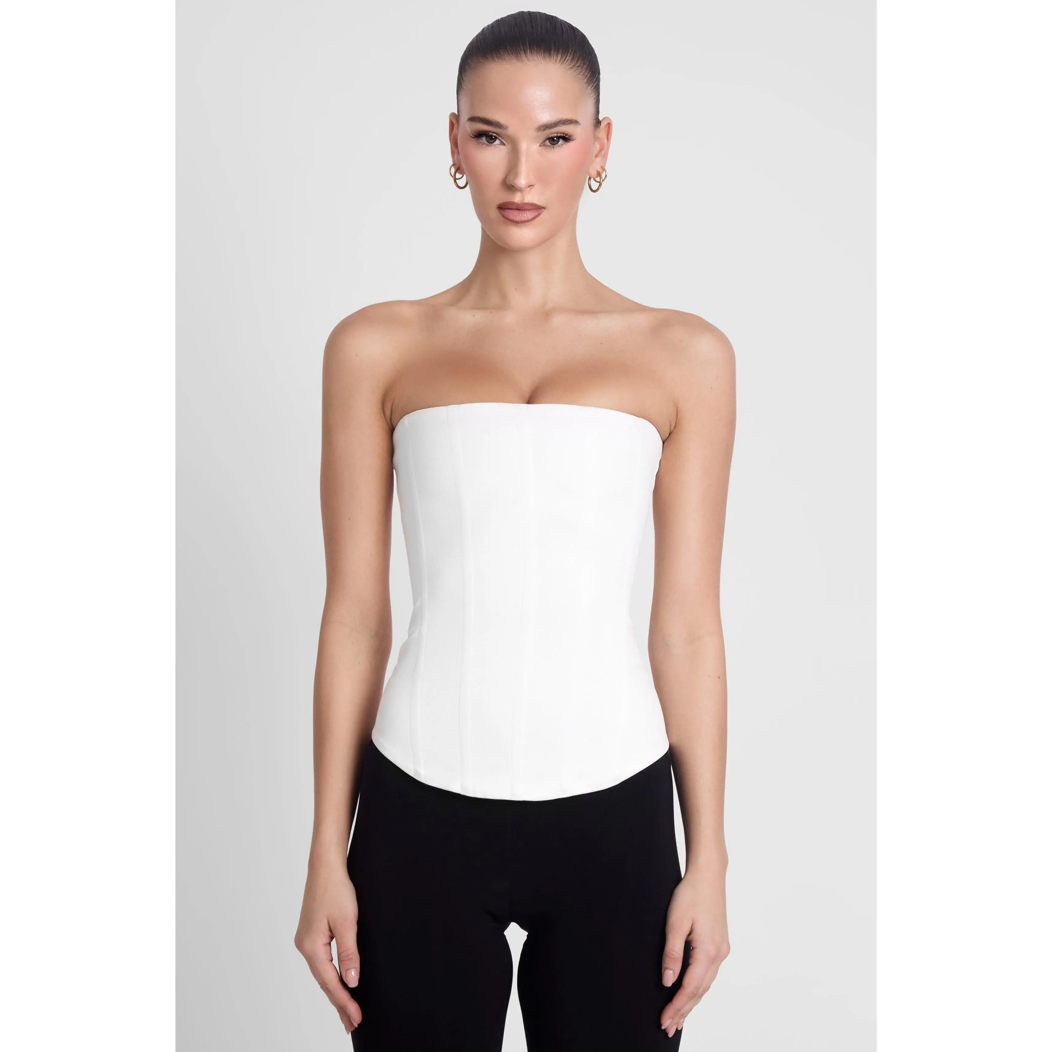 Sphynx Satin Corset Top - White