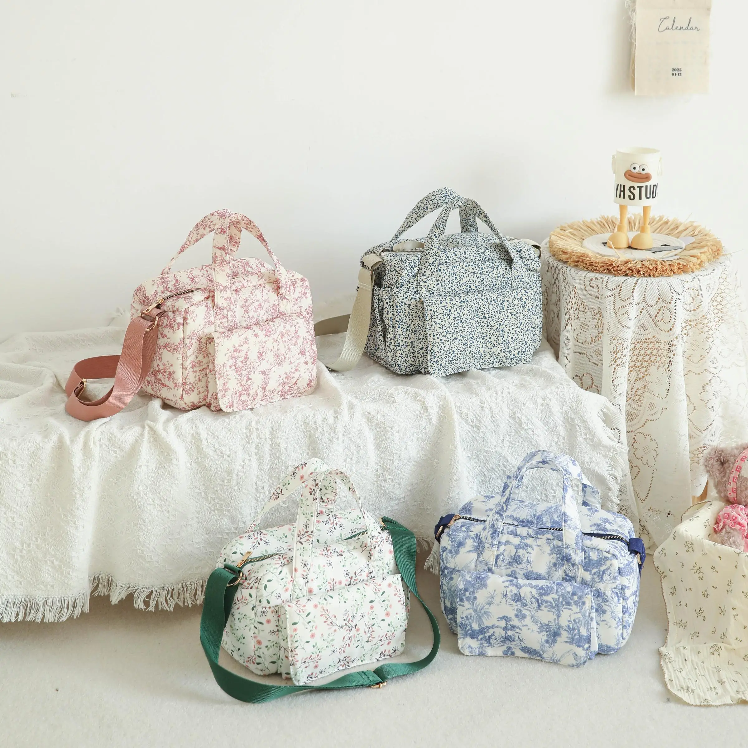 Large Capacity Mommy Handbag, 1 Count Portable Multi-layer Diaper Bag, Fashionable Outing Bag for Mom & Kids, Travel Essentials for Baby, Multifunctio