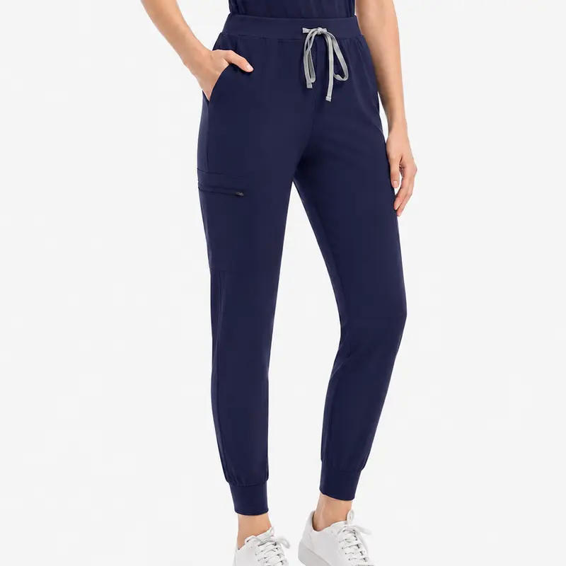 Eadflie Women's Minimalist Activewear Jogger Pants - Ultra-Soft Stretch Poly Scrub Pants, Yoga Waistband, 3 Pockets, Drawstring, Modern Tapered Legs, Wrinkle-Resistant, Easy Care, Flexible for 8-12 Hour Workdays & All Seasons, Sportswear Work Wear