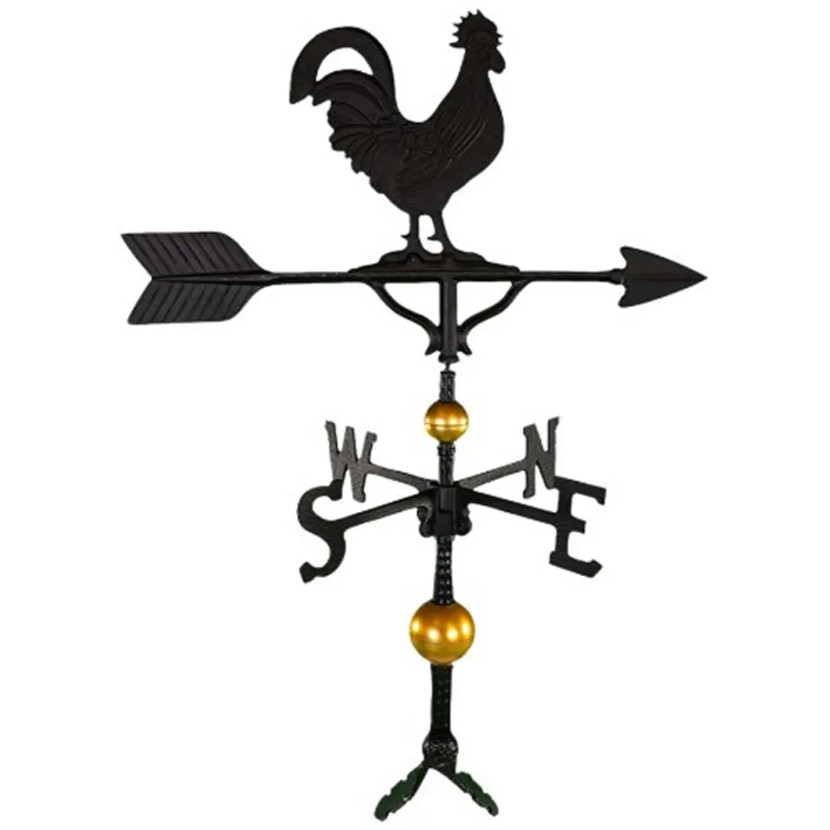 Montague Metal Products 300 Series 32" Tall Deluxe Rooster Weathervane - Cast Aluminum Construction, Adjustable Clutch Base, 23.25 in. Component, Car Garage Use, Wind Direction Indicator