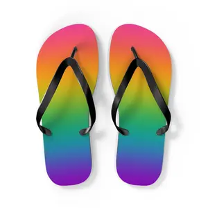 Bright Rainbow Ombre Pride Flip Flops
