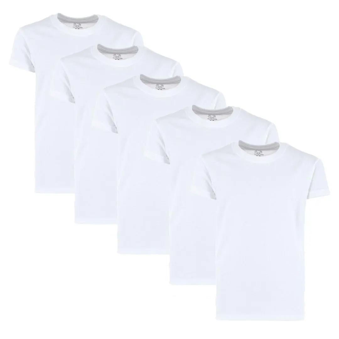 Fruit of the Loom Boy's White Crew T-Shirt (5 Pack), T-Shirts