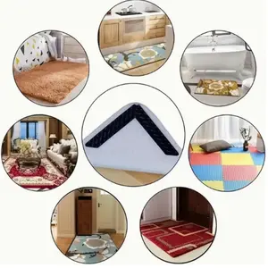 8pcs Anti-Slip Carpet Stickers and Glue, Ideal for Living Room Dining Bathroom Tile Wood Floor, Prevents Sliding and Moving