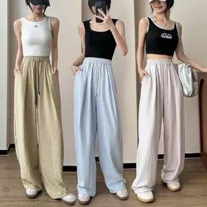 Creamy yellow mousse pants, acetate air pants, wide-leg pants for petite women, slimming and draping wide-leg Yamamoto pants