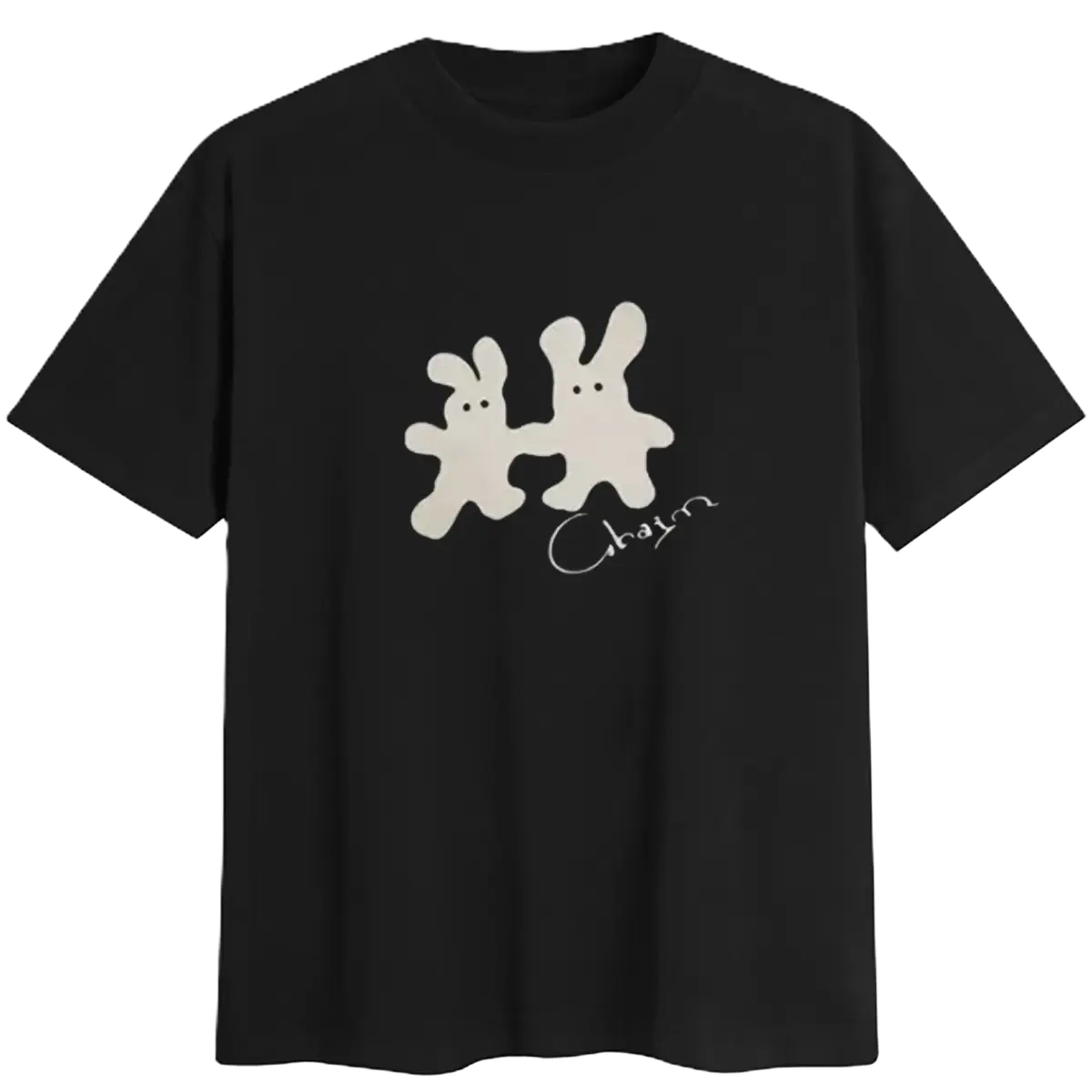 Clairo Charm Bunny T-Shirt Cotton Fabric Menswear Top Unisex Retro Casual Tee