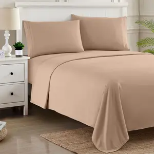 4 Piece Sheet Set, Ultra Soft 1800 Series Collection - King, Taupe