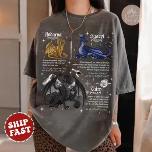 Fourth Wing Dragon Shirt, Tairn & Andarna TShirt, Basgiath War College Tee, Dragon Rider Shirt, Bookish Gift for Readers
