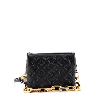 Pre-owned Louis Vuitton material Messenger Bags Coussin Bag Monogram Embossed Lambskin PM by Rebag