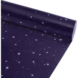 Reusable Waterproof Erasable Outer Space Galaxy Planet Bulletin Board Roll Non-Woven Fabric Fade Wrinkle Resistant for Classroom Decor Wrap Craft 15.5" x12ft