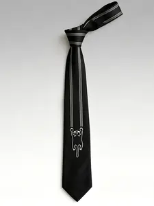 Cute Cat & Paw Embroidered Skinny Tie, 2400-Needle Jacquard,  Designer Tie with Gift Box, Ideal Gift for Cat Lovers, Unisex Tie