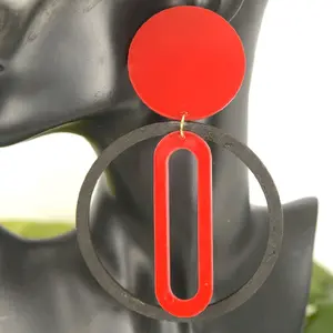 AALIYAH- Scarlet Orbit Statement Earrings