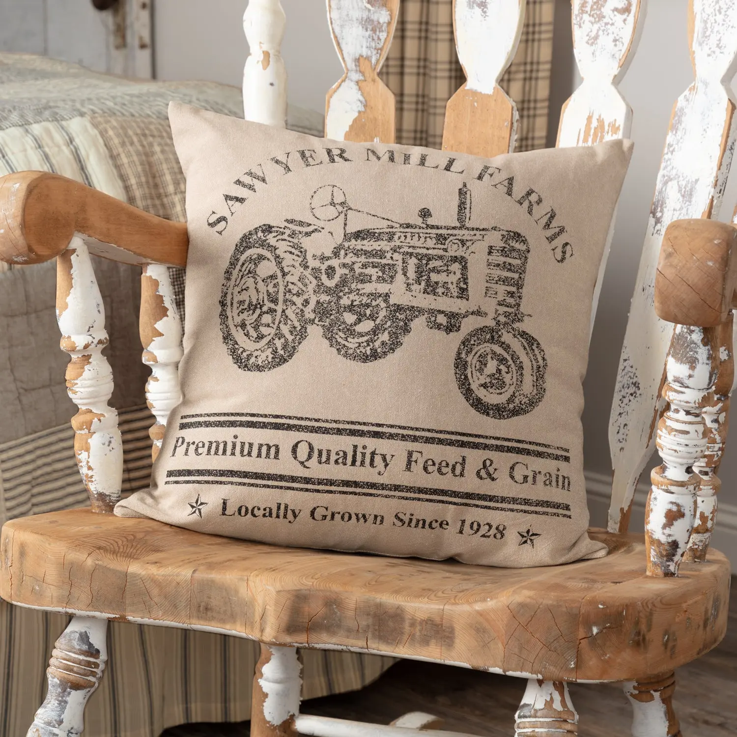 Sawyer Mill Tractor Pillow 18x18