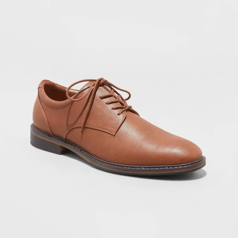 princess polly baby blue dress Hitz Men's Brown Leather Slip-On Formal Shoes – Hitz Shoes Online main image 1