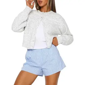 Cropped Cardigan Sweaters for Women Lightweight Crop Cotton Knit Fall Outfits Fashion Clothes