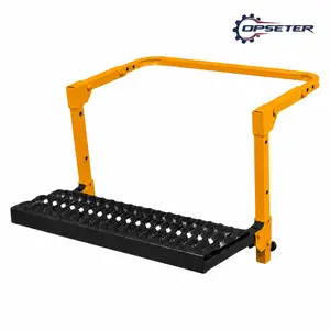 Folding Heavy Duty Tire Step for Truck, SUV and RV, Non-Slip Steel Surface, Adjustable to Fit Tire from 10” to 14” Rated up to 350 Lbs,Easy to Install and Adjust Black