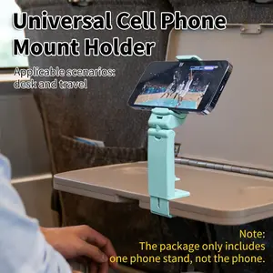 Travel Phone Stand, High-Speed Rail Plane Lazy Desk Bed Head Live Streaming Holder, Mount, Smartphone Stand, Foldable Portable, 360° Rotating Multi-Angle Adjustment