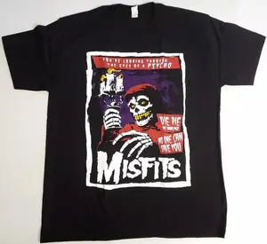 The MISFITS T-shirt Psycho Fiend Skull Danzig Horror Punk Tee Men's New Crewneck Cotton Sweatshirt, Hoodie, Comfort Soft Cotton Sweatshirt, Hoodie, Comfort Colors - 2kkzbp9y