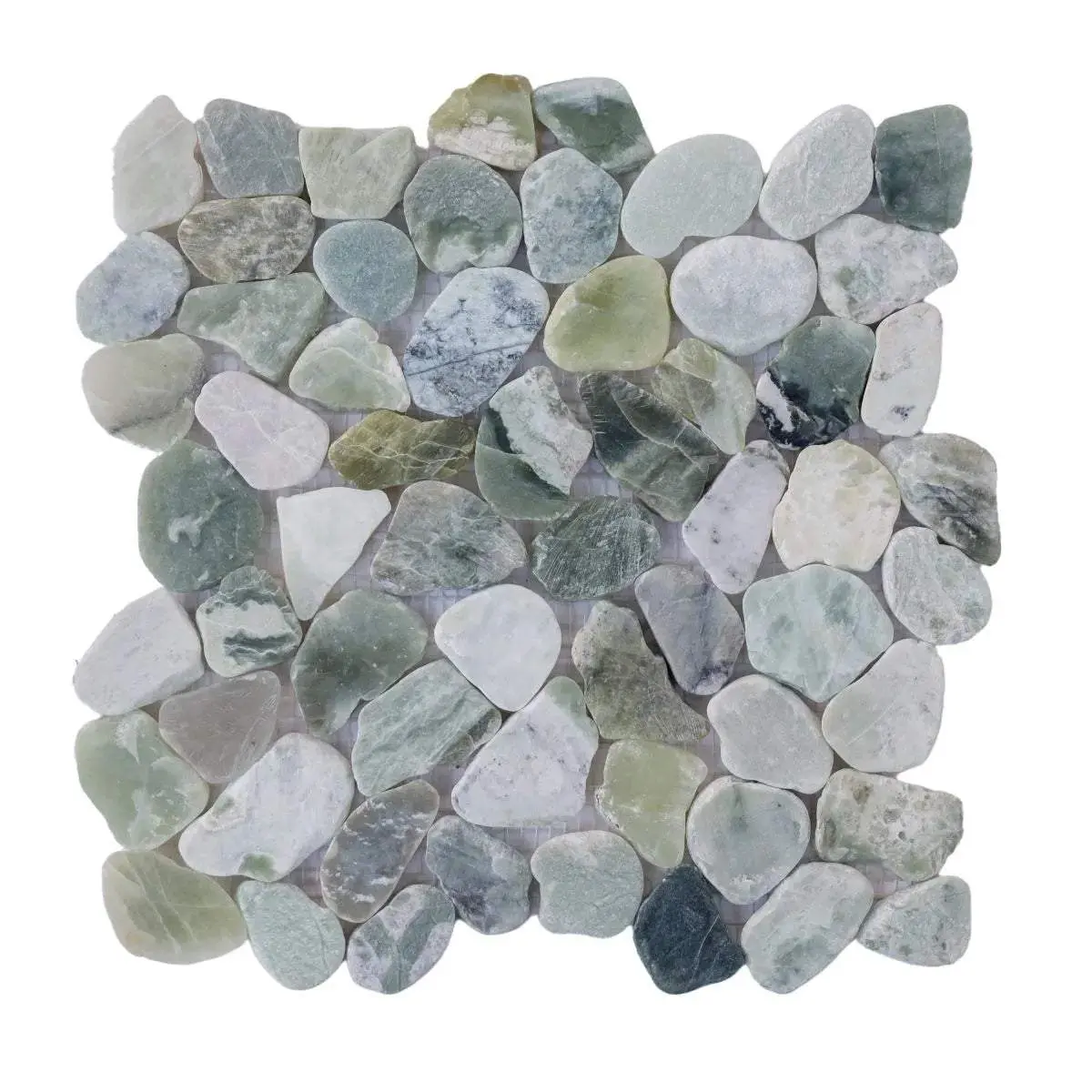 Ocean Mosaic Tile, Ocean Green Sliced Pebble Mosaic Wall & Floor Tile