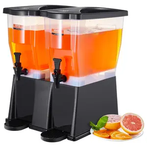 VEVOR Beverage Dispenser, TikTokShopBlackFriday, 3 Gallon x 2 Drink Dispensers for Parties, Plastic Juice Dispenser with Stand Spigot Lid, Iced Tea Lemonade Juice Water Dispenser, for Restaurants, Hotels, Parties