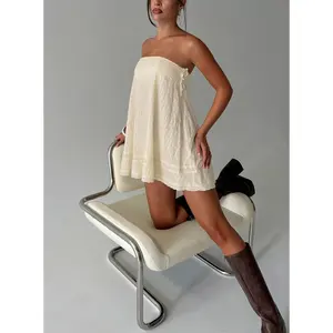 Gypsea Strapless Swing Mini Dress Butter Yellow