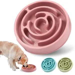Plastic Dog Slow Feeder Bowl, Anti-Choke Design Ensures Safe Eating, Puzzle Snack Bowl Protects Neck, Pet Feeding Accessories