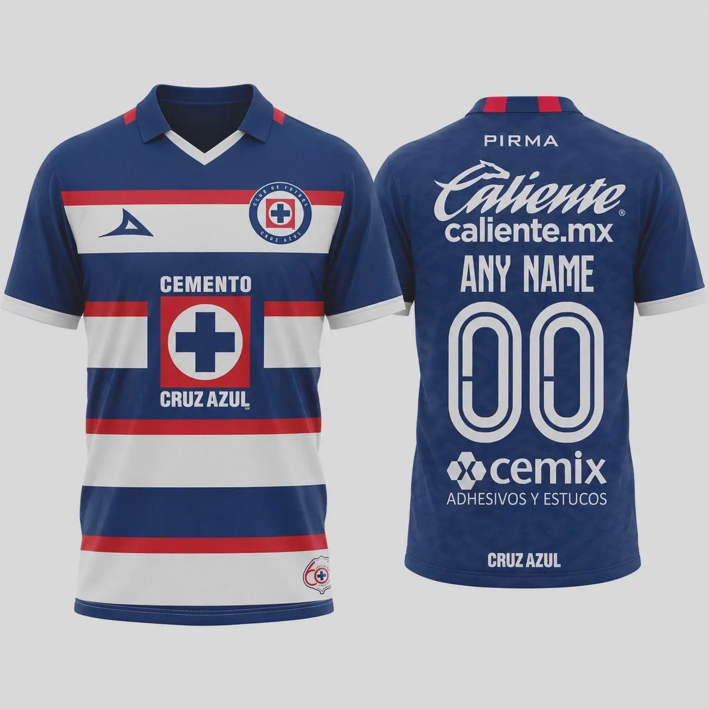 Personalized L I G A M X C r u z A z u l Collared Football Shirt 3D 2025 Goalkeeper Away