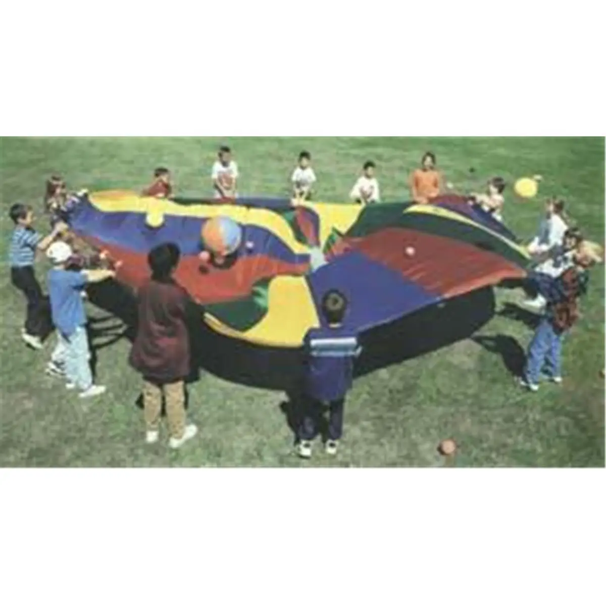 212 MAIN Small Animal Parachute Toy - 30-in, 24 Reinforced Handles, Rip Stop Nylon, Double Stitched Panels, Durable for Kids' Teamwork Learning Play