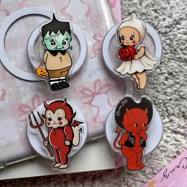 Cute Halloween Ghost Baby magsafe Phone Grip, Kawaii Frankenstein Kewpie Doll Griptok, Aesthetic Spooky Cute Acrylic Phone Stand, Little Devil Baby Tech Accessory, Gift for Her