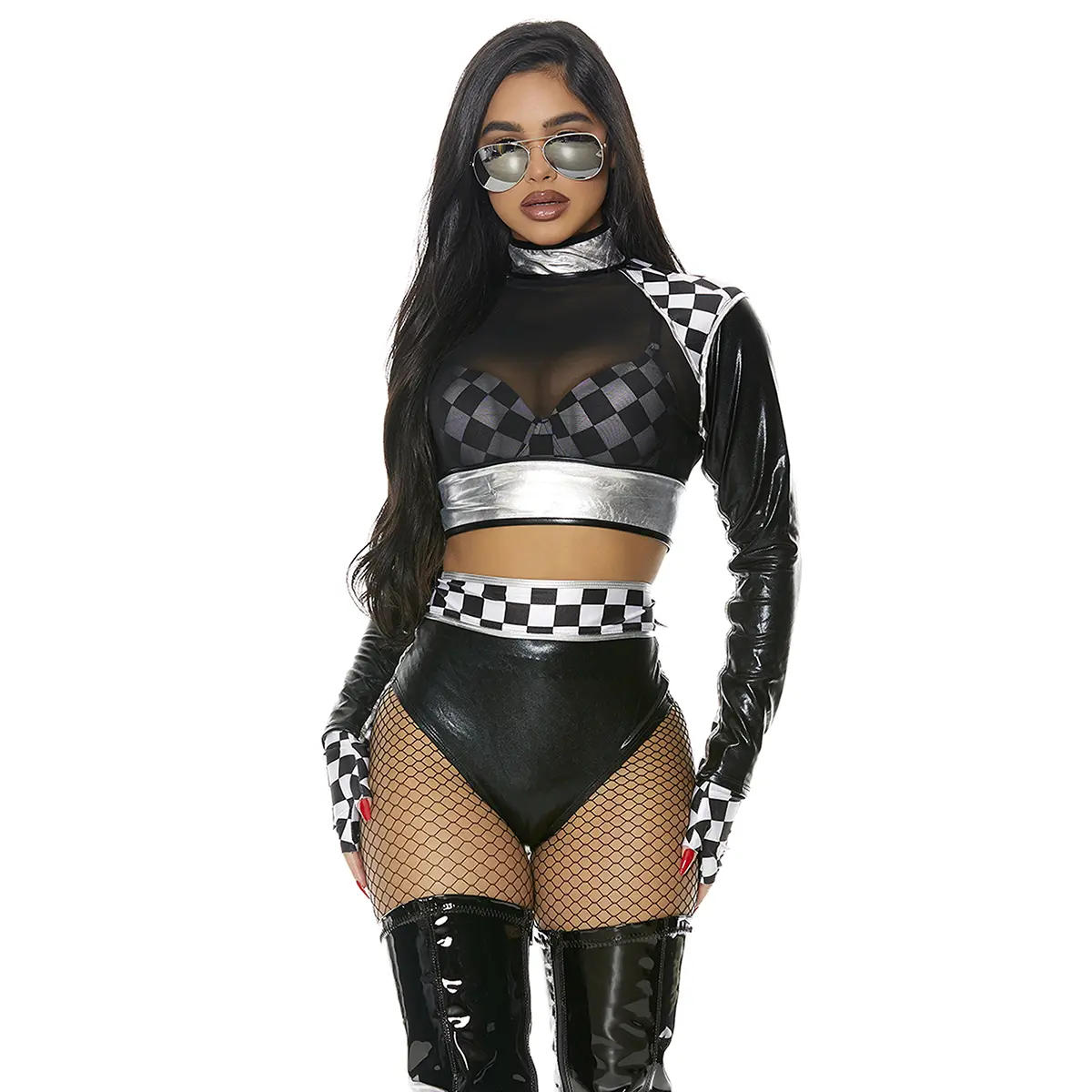 Forplay Women's Halloween Fast Lane 4-Piece Women's Racer Costume