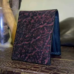 Dragon Fire Elephant Wallet, Elephant Leather, Bifold, Billfold, Rare Leather, Handmade Wallet