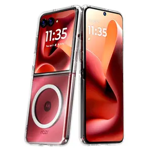 Rome Tech For Motorola Razr 60 Ultra (2025) Hybrid Shockproof Clear Slim Acrylic Case Cover Flexible Hinge Rib with MagSafe