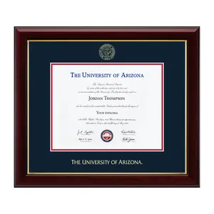The University of Arizona Gold Embossed Diploma Frame with Museum-Quality Matting & High-Gloss Cherry Lacquer Finish for Bachelor's Master's PhD Diplomas