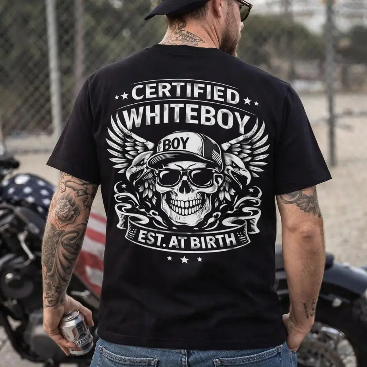 Certified Whiteb0yy Graphic Hoodie Streetwear, Edgy Urban Style Graphic Print Shirt, Dark Aesthetic Street Fashion Pullover Sweatshirt, Unisex Sweater Pullover Tee