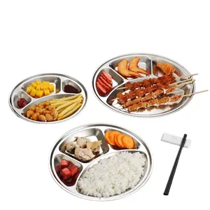 Fashion Home Kitchen Serving Plates Set, Bear Paw Stainless Steel Dishware, Rust-Resistant & Microwave Safe, Elegant Round Design for Family Adults & Kids